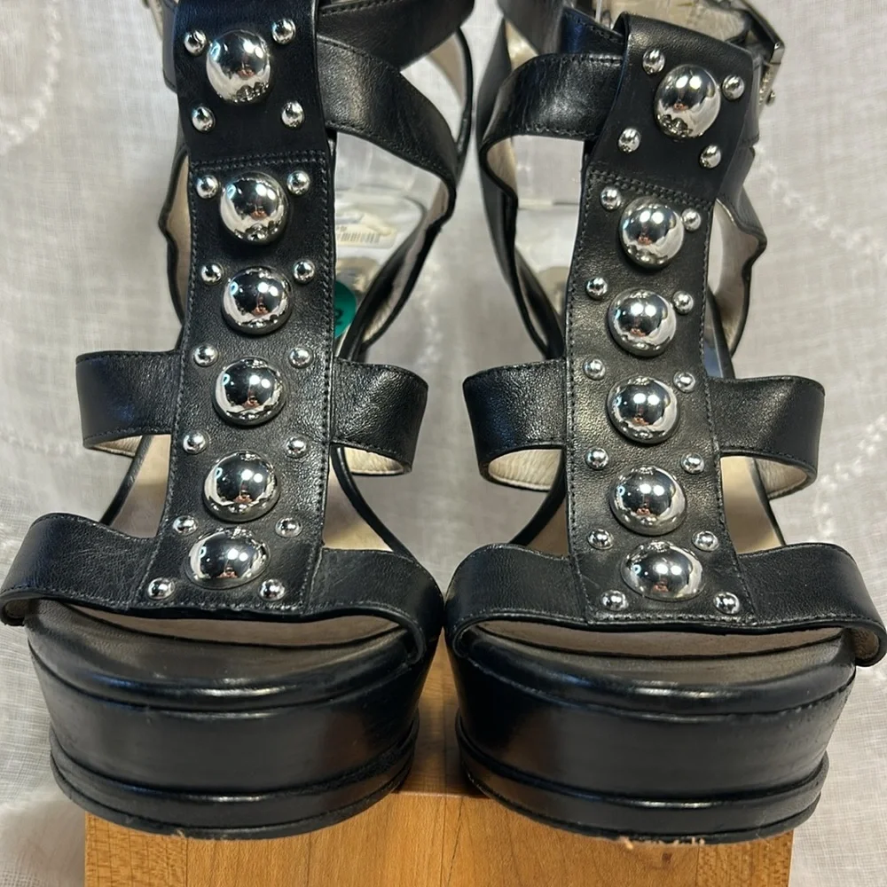Michael Kors soft leather studded platform heels